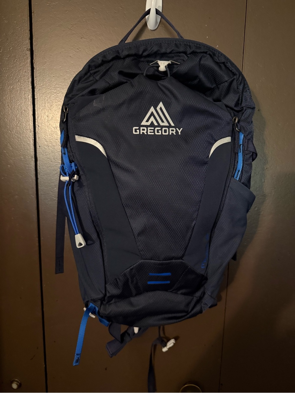 Gregory Dark Navy Backpack with Bright Blue Accents